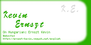 kevin ernszt business card